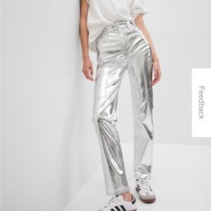 Gap High Rise Vegan Leather Cheeky Straight Pants